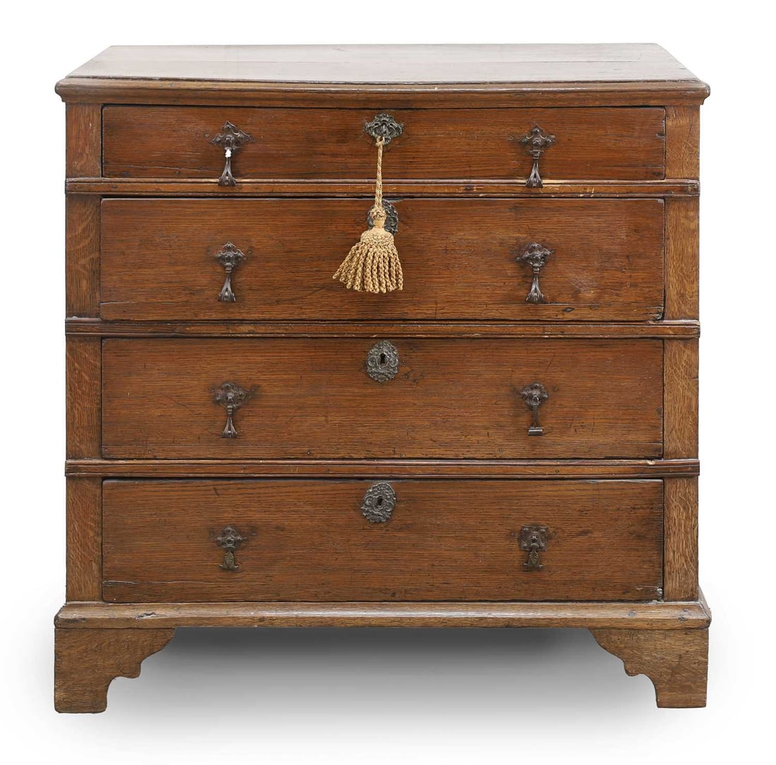 An oak chest of drawers late 17th century, (1 of 2)