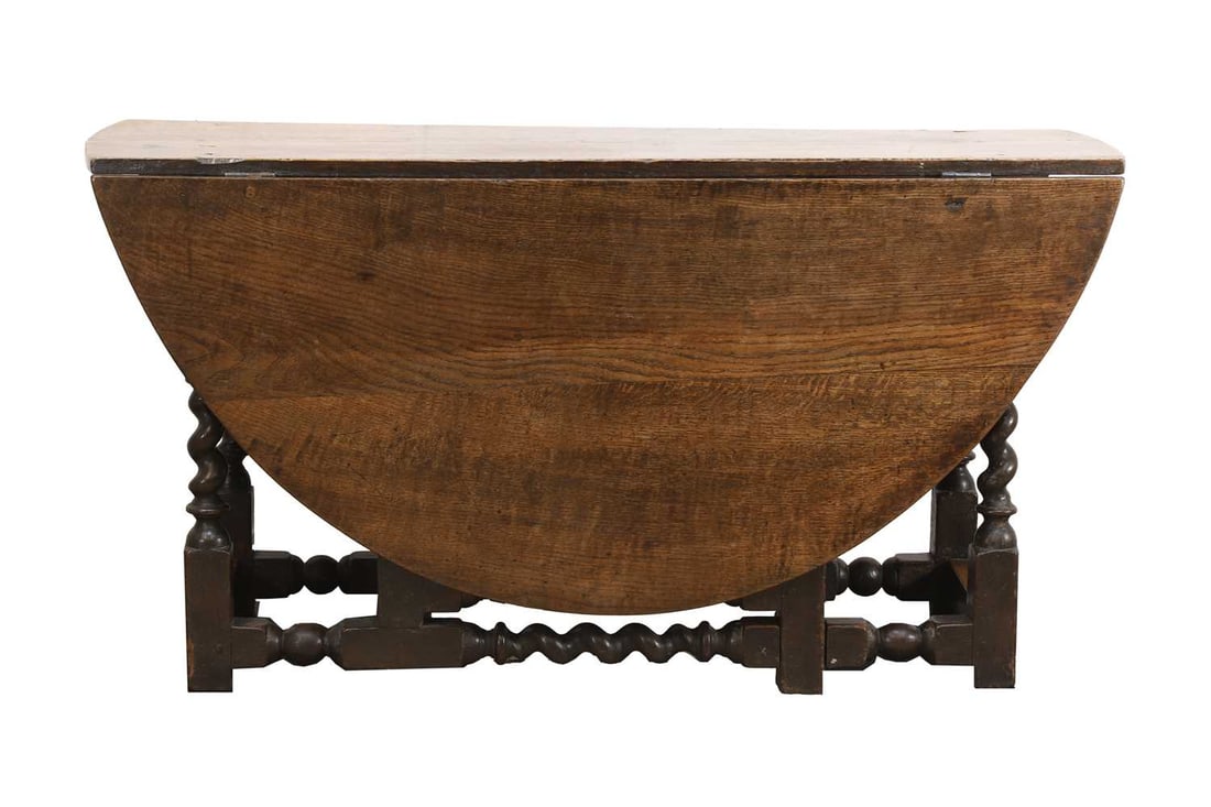 An oak gate leg table, late 17th century, (1 of 2)