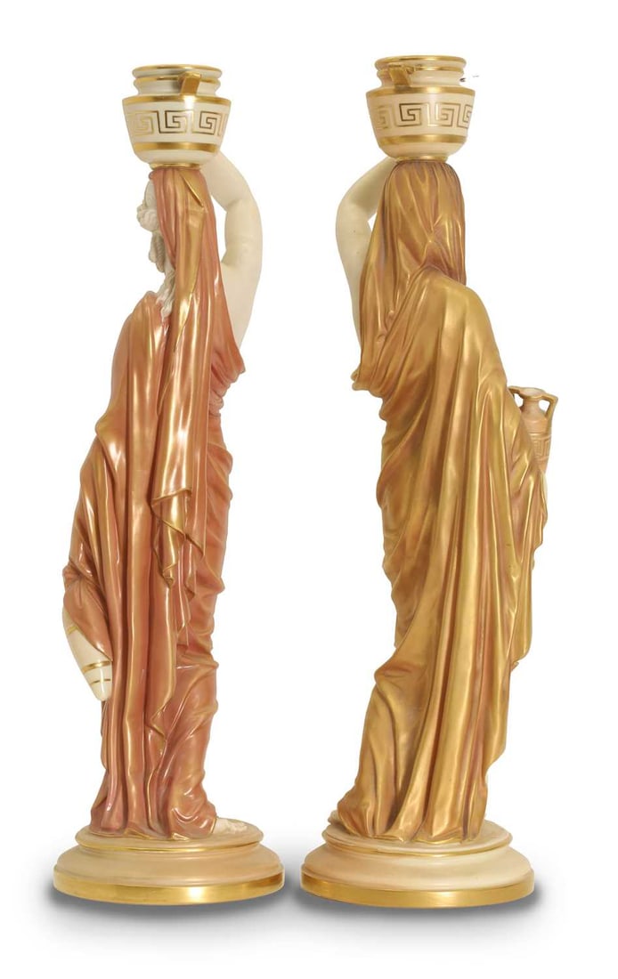 A pair of Royal Worcester figurines, early 20th century, - 2