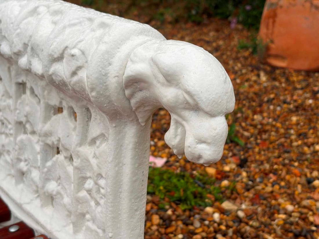 A cast iron garden bench, in the manner of Coalbrookdale, - 2