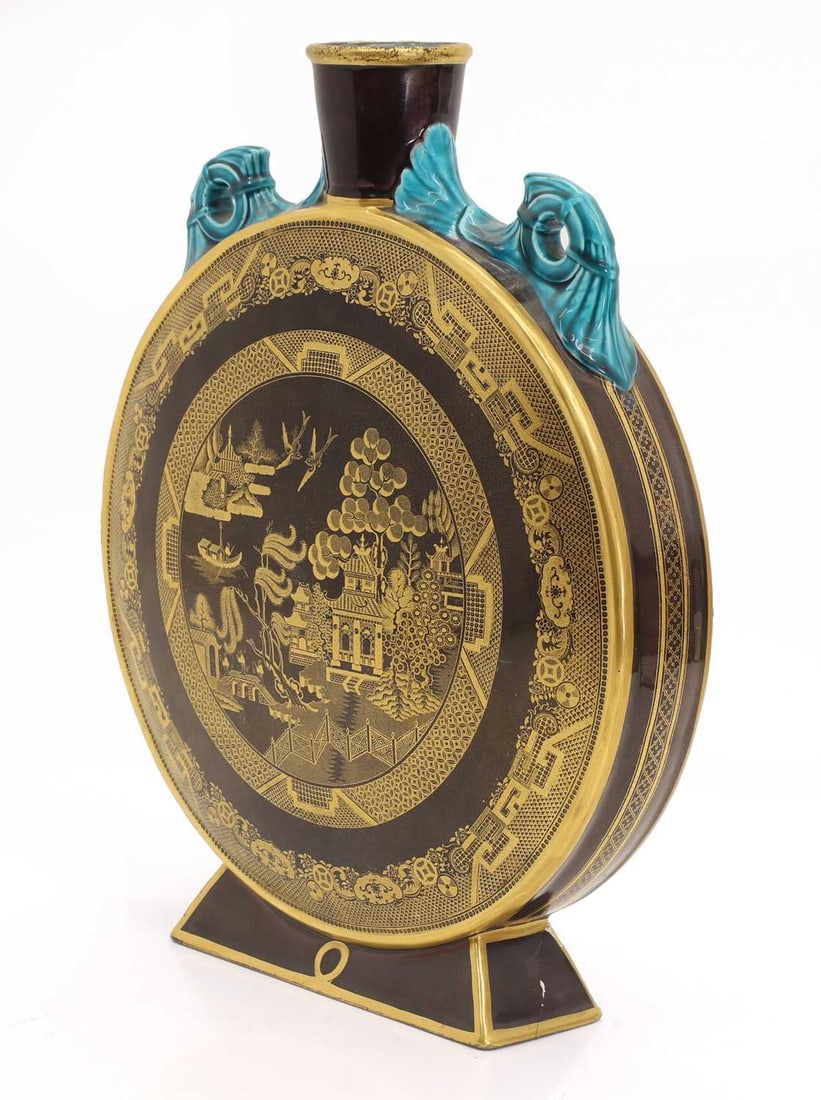 A Minton aesthetic movement pottery moon flask, late 19th century, - 2