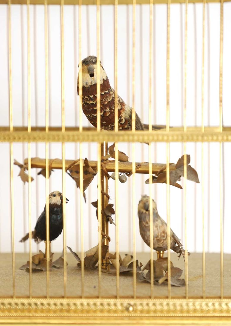 A Swiss automaton singing birdcage, 20th century, - 2