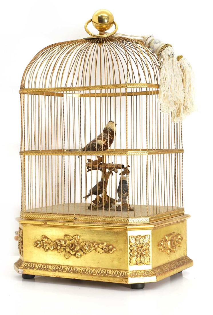 A Swiss automaton singing birdcage, 20th century, - 3