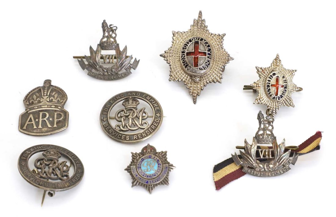 Two Coldstream Guards silver and enamelled cap badges, (1 of 1)