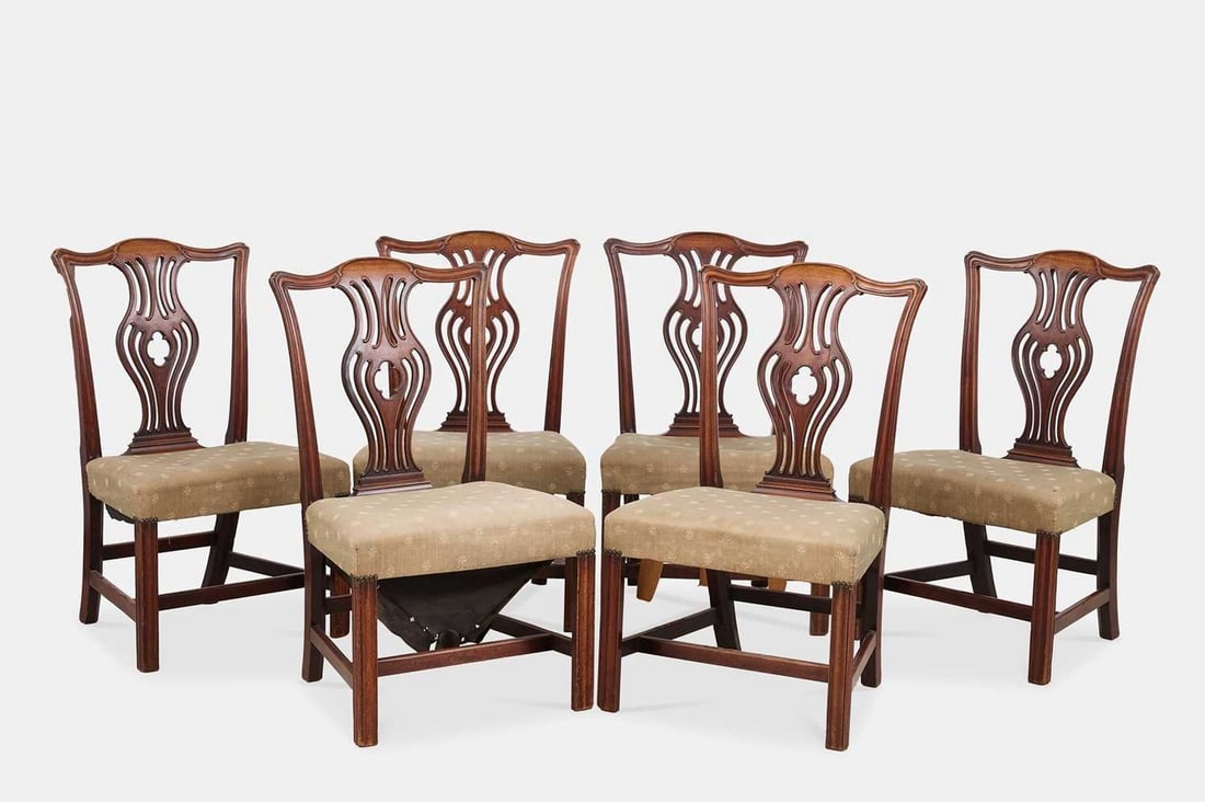 A set of six George III mahogany dining chairs, circa 1770, (1 of 6)