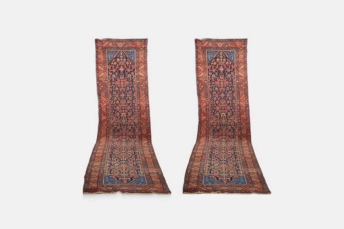A pair of Bidjar wool runners, early 20th century, Persian, (1 of 6)
