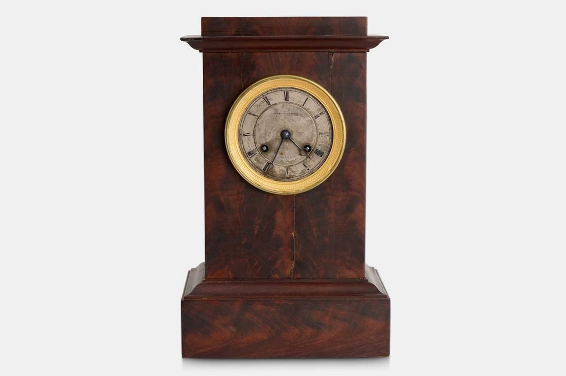 A mahogany mantel clock by Henry-Lepaute, Paris, circa 1810, (1 of 4)