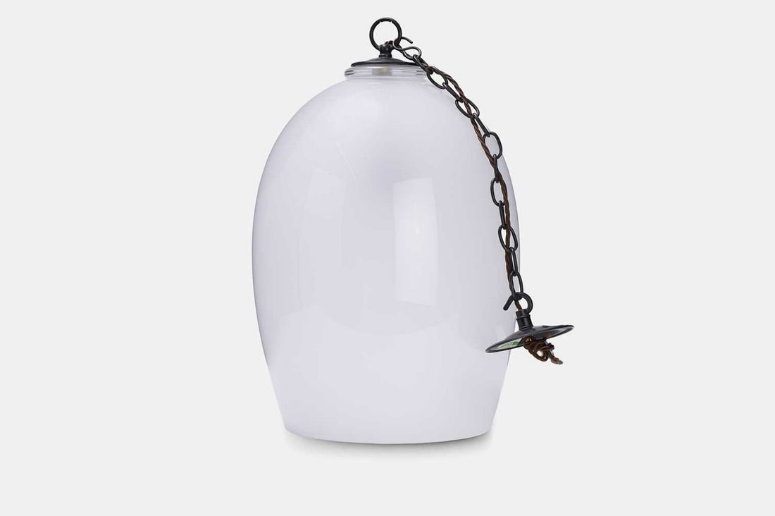 A large glass hanging lantern by Rose Uniacke, of recent manufacture, (1 of 2)