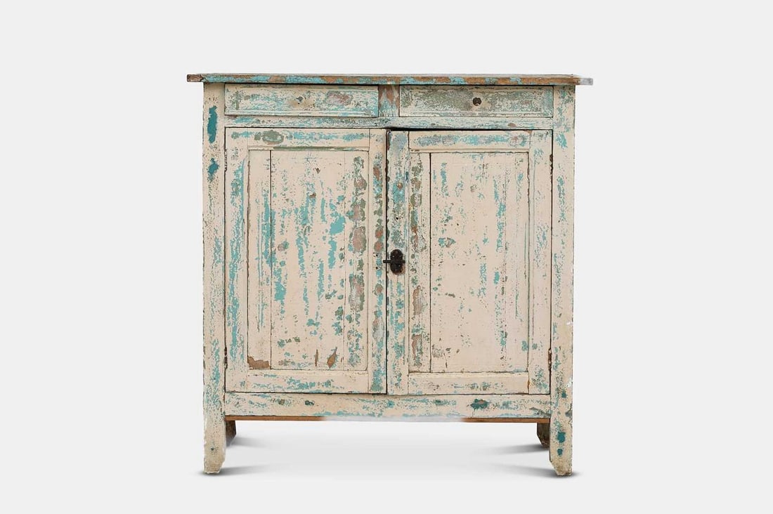 A painted wooden cupboard, 20th century, Continental, (1 of 5)