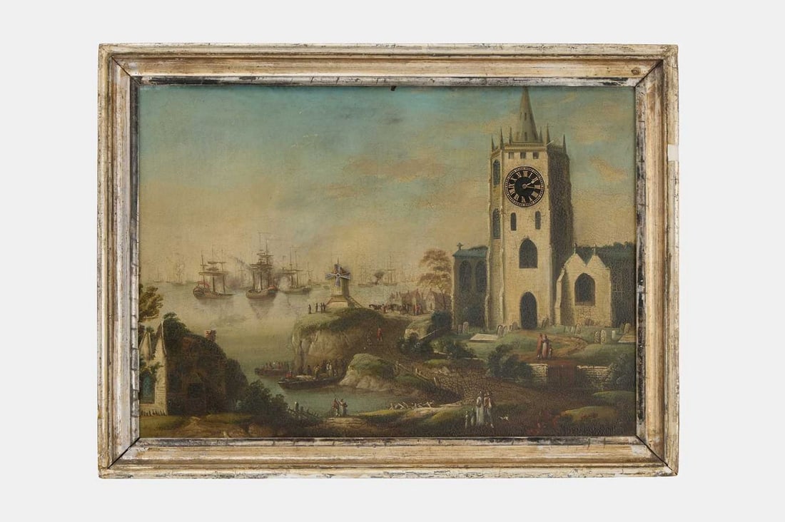 An automaton picture clock, early 19th century, (1 of 4)