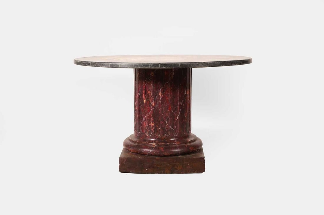 A marble and hardstone centre table, of recent manufacture, (1 of 2)