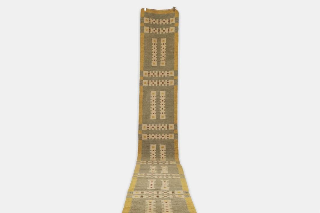 A flat-weave wool runner of Scandinavian design, of recent manufacture, (1 of 3)