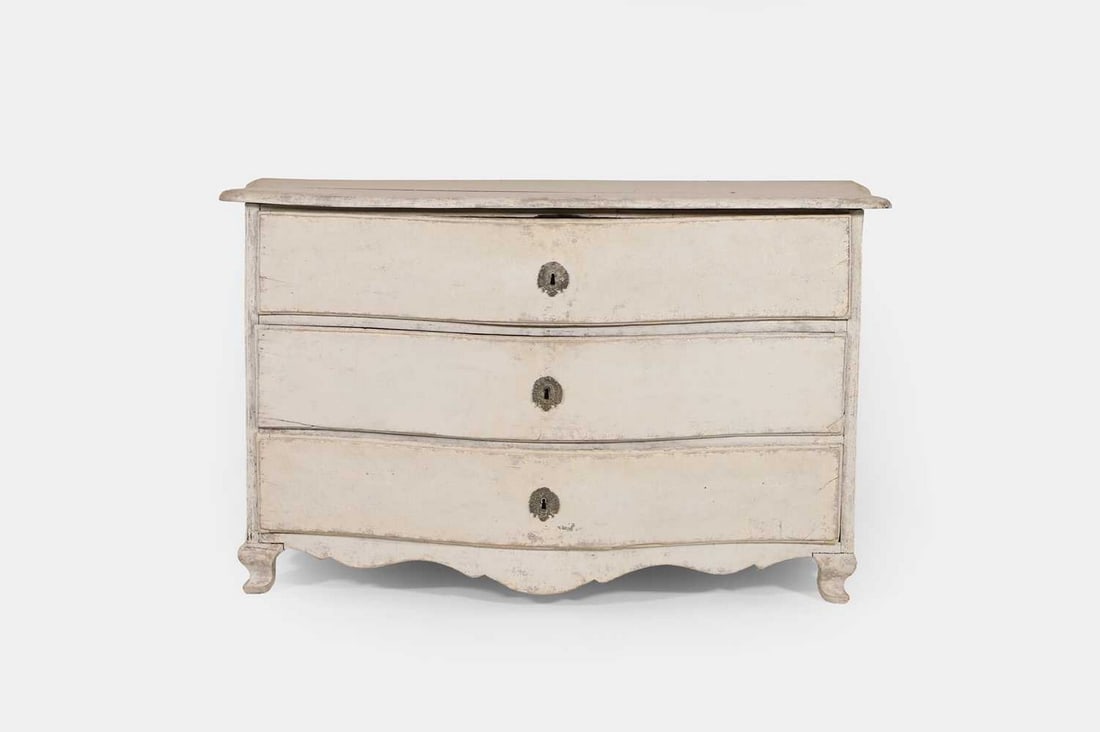 A painted pine commode, 19th century, French, (1 of 4)