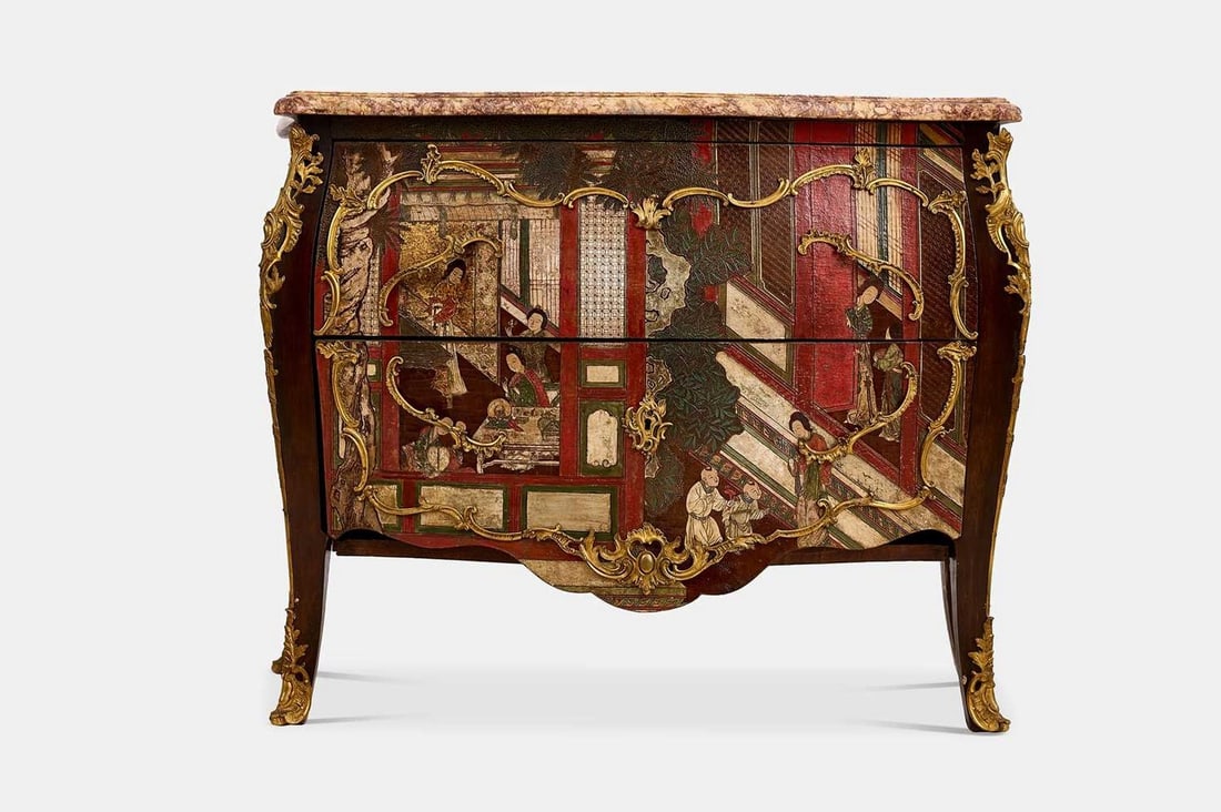 A Louis XV-style coromandel lacquer and gilt-metal commode in the manner of Maison Millet, late 19th (1 of 10)