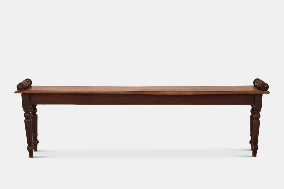 A Regency mahogany hall bench, first quarter of the 19th century, (1 of 4)