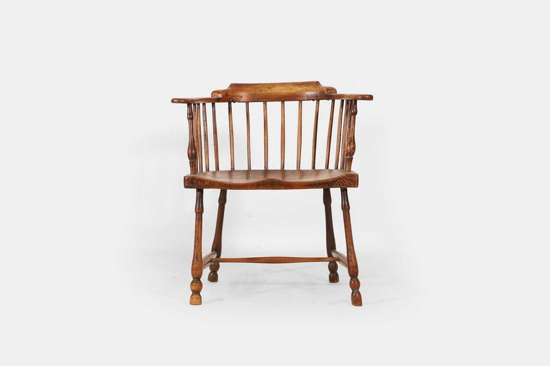 A vernacular elm and beech Windsor armchair, early 19th century, West Country, (1 of 4)