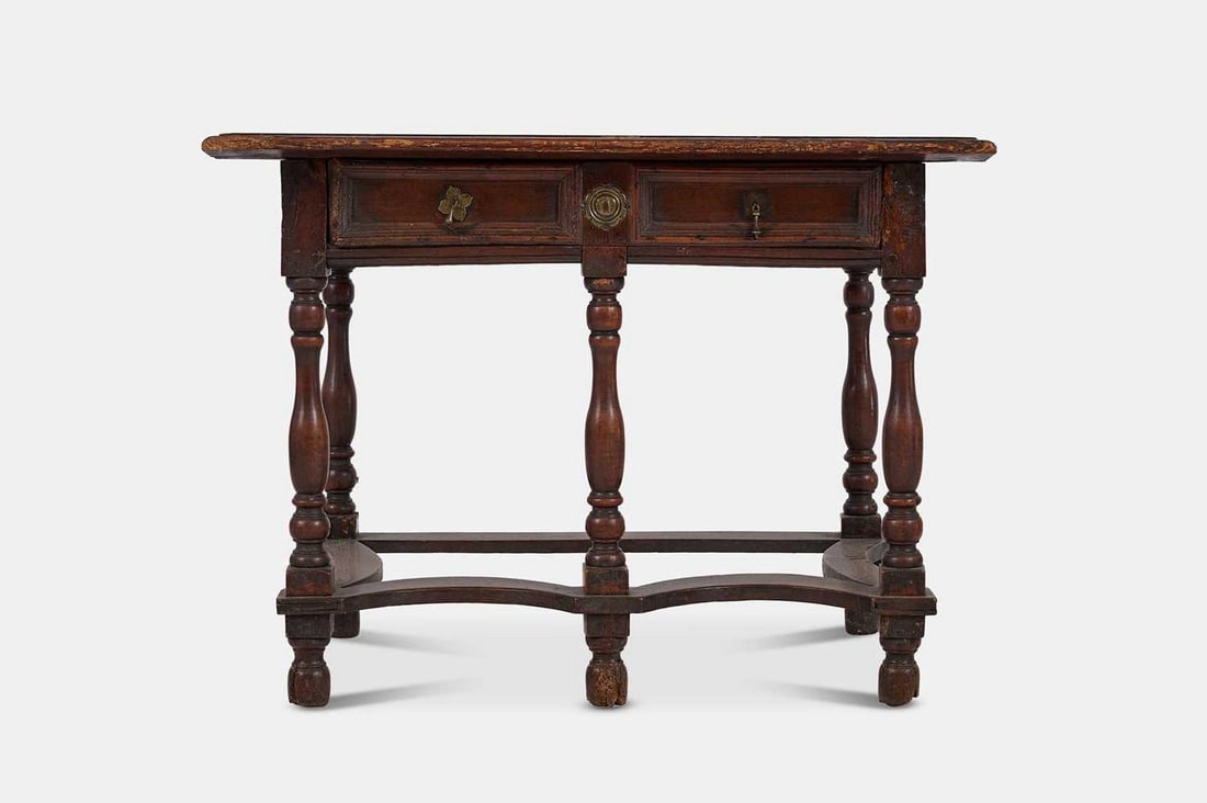 A Charles II fruitwood and pine side table, circa 1680 (1 of 6)