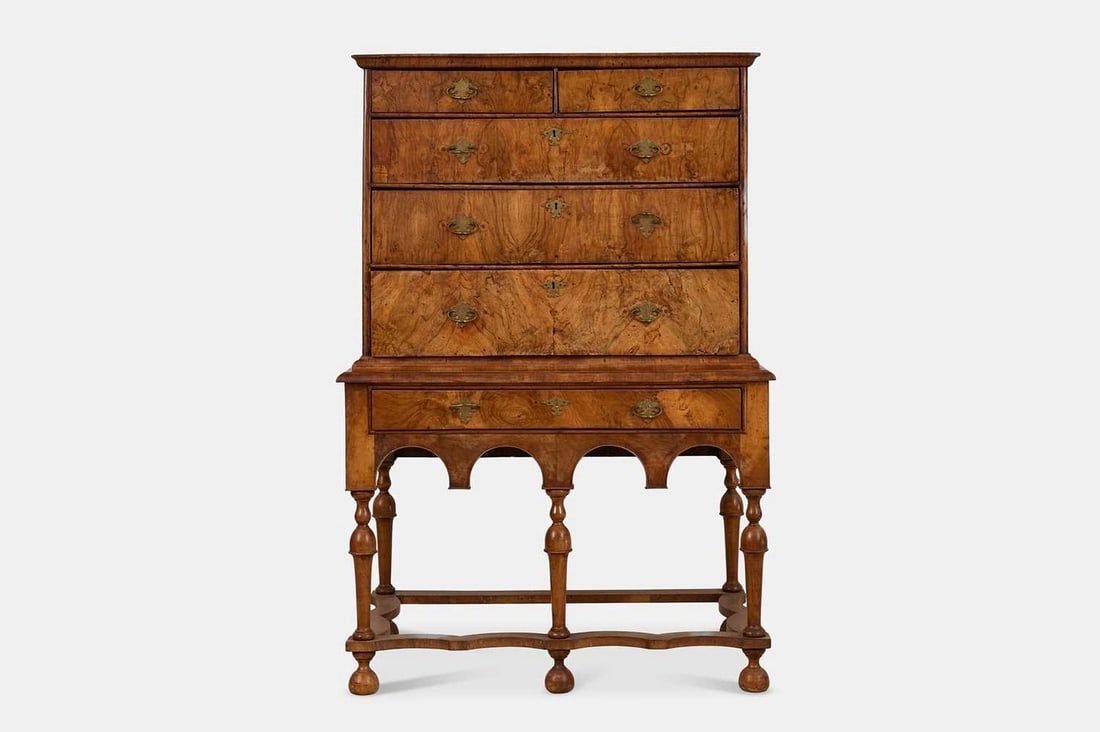 A Queen Anne walnut chest-on-stand, circa 1710, (1 of 8)