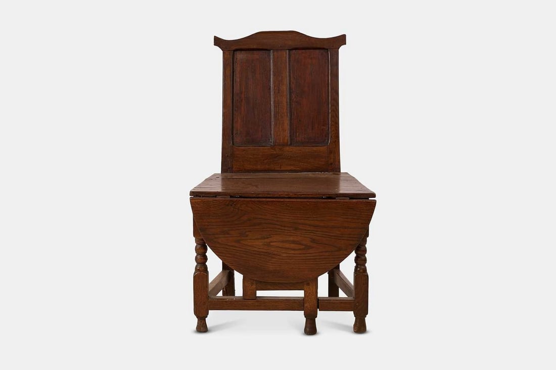 An oak metamorphic chair table, early 18th century, Welsh, (1 of 5)