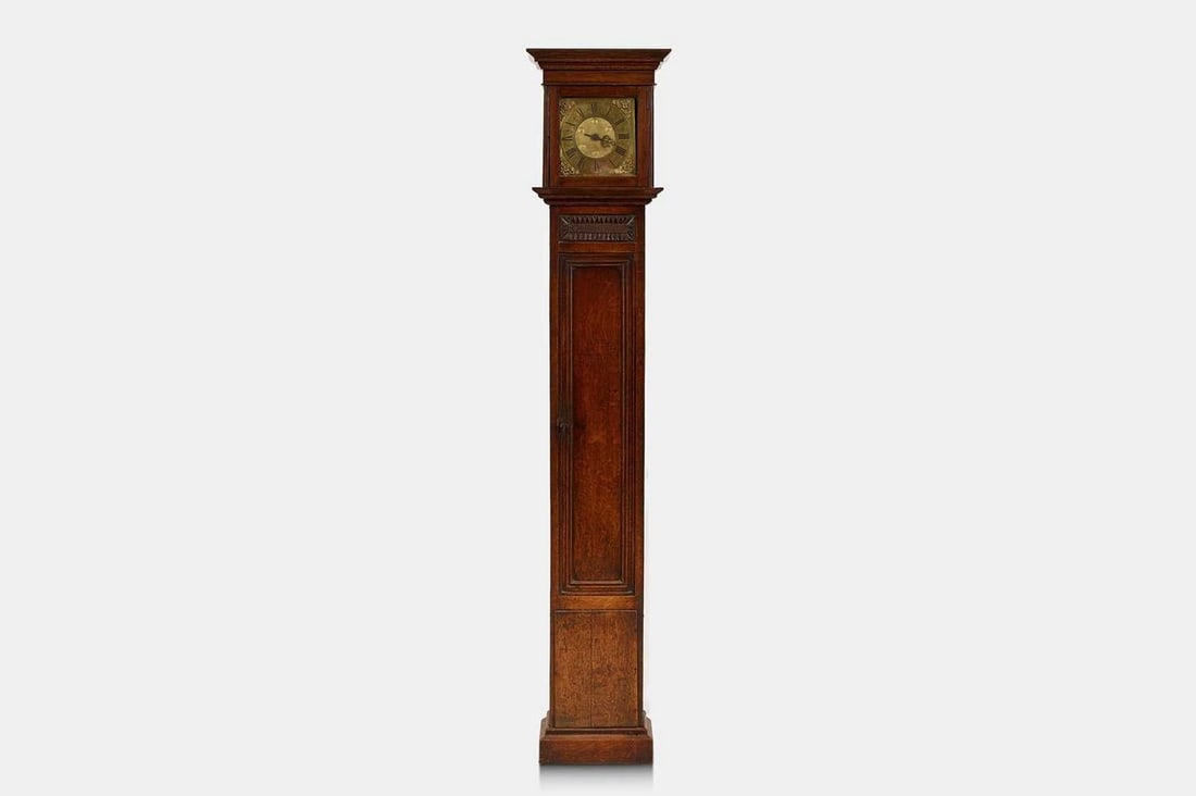 An oak longcase clock by John Tribe, Thackham, mid-18th century, (1 of 6)