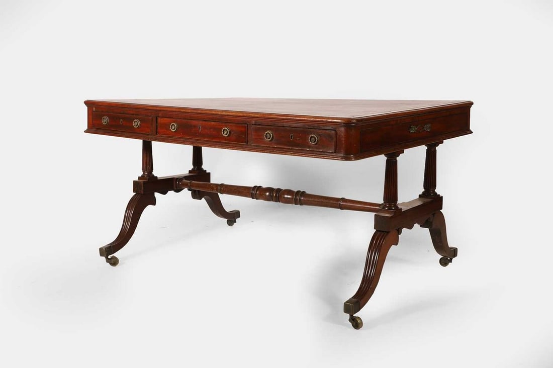 A Regency mahogany library table, circa 1820, (1 of 4)
