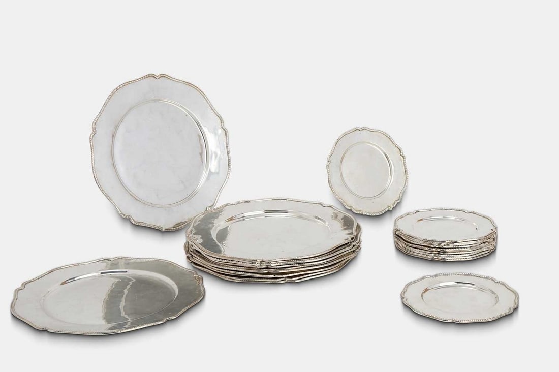 A silver part dinner service, 20th century, Peruvian, (1 of 3)