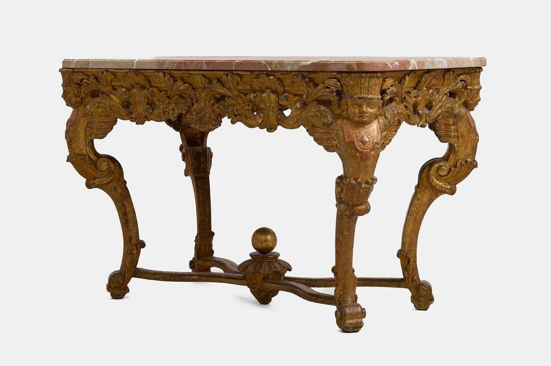 A R?gence carved giltwood centre table, first quarter of the 18th century, French, (1 of 7)