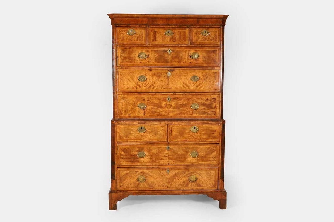 A George II walnut chest on chest, circa 1730, (1 of 4)