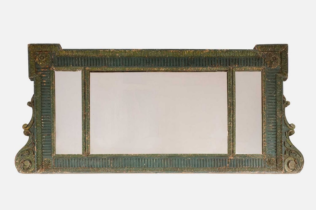 A George II painted pine overmantel mirror, circa 1740, (1 of 1)