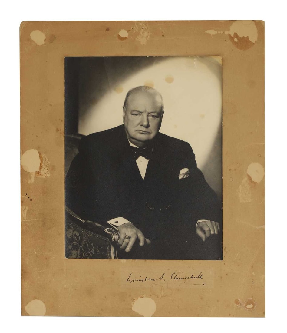 A signed photographic portrait of Sir Winston Churchill, by Florence Vivienne Entwistle, nee Mellish - 2