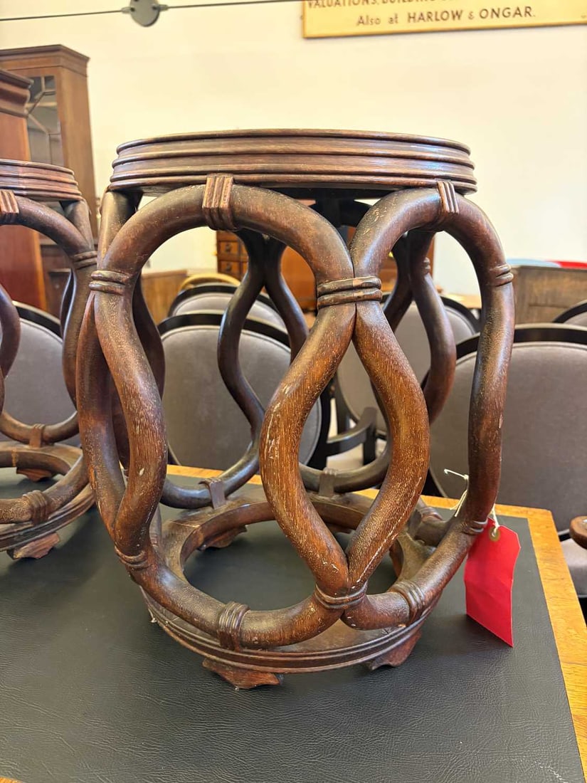 A pair of Chinese wooden stands, 20th century, - 6