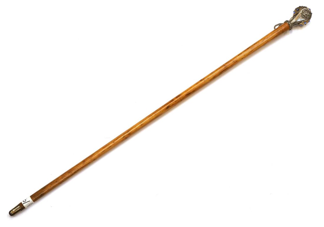 A bi-colour jewelled walking cane, early 20th century, (1 of 2)