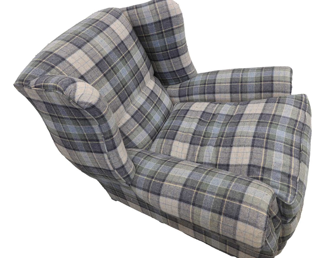 An upholstered club armchair, early 20th century, - 3