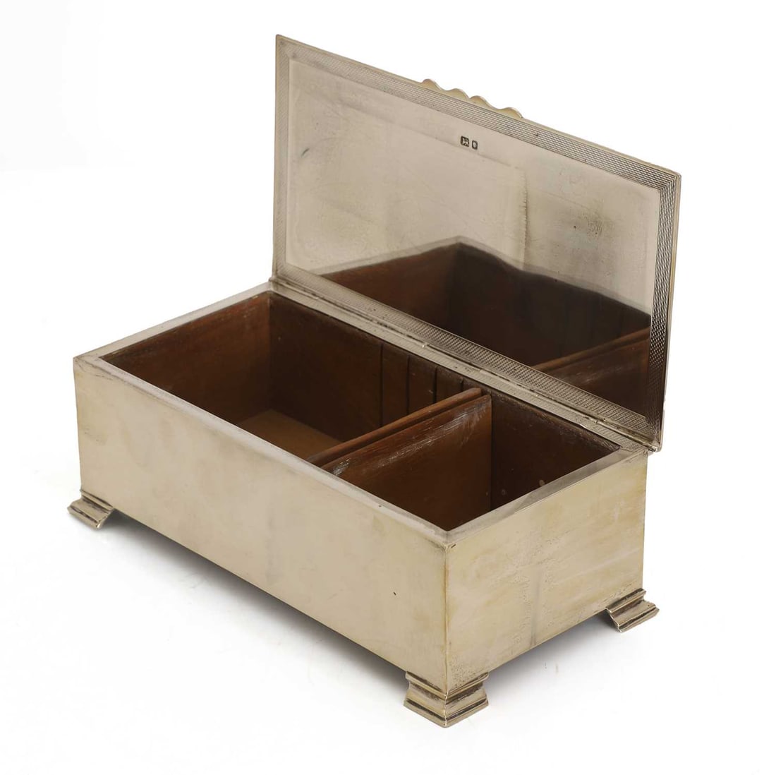 A silver cigarette box, by Mappin and Webb, London 1947, - 2