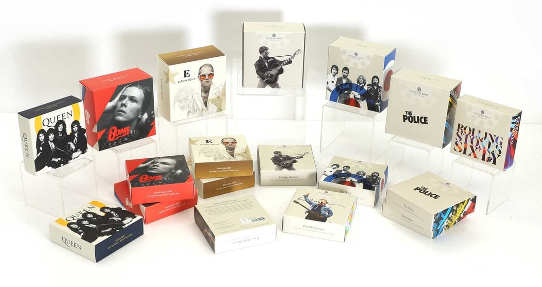 A collection of Royal Mint musical legends proof silver coins, (1 of 1)
