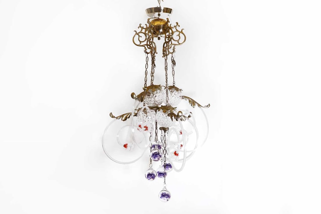 A glass 'Galaxy Lumina' chandelier by Borek Sipek for Lasvit, (1 of 6)