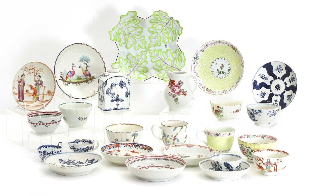 A collection of English blue and white and coloured porcelain, 18th century, (1 of 1)
