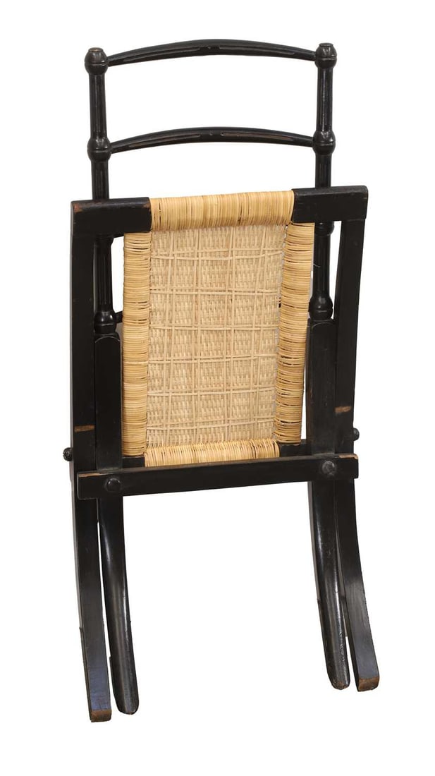 An Aesthetic ebonised folding low chair, late 19th century, in the manner of EW Godwin, - 3