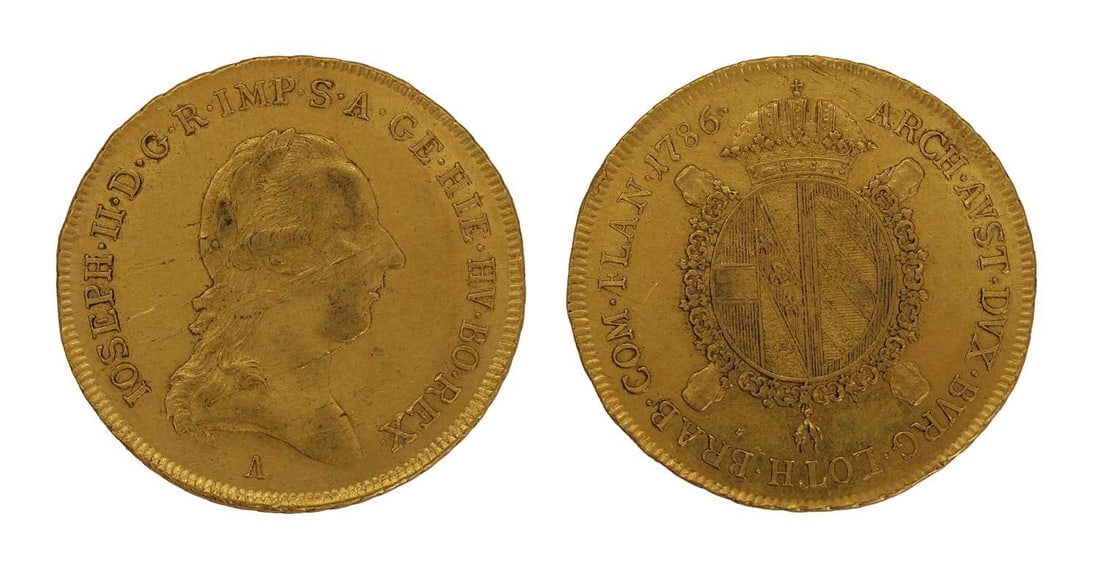 Coin, Italian, Joseph II, Sovrano,: Coin, Italian, Joseph II, Sovrano, Vienna, 1786