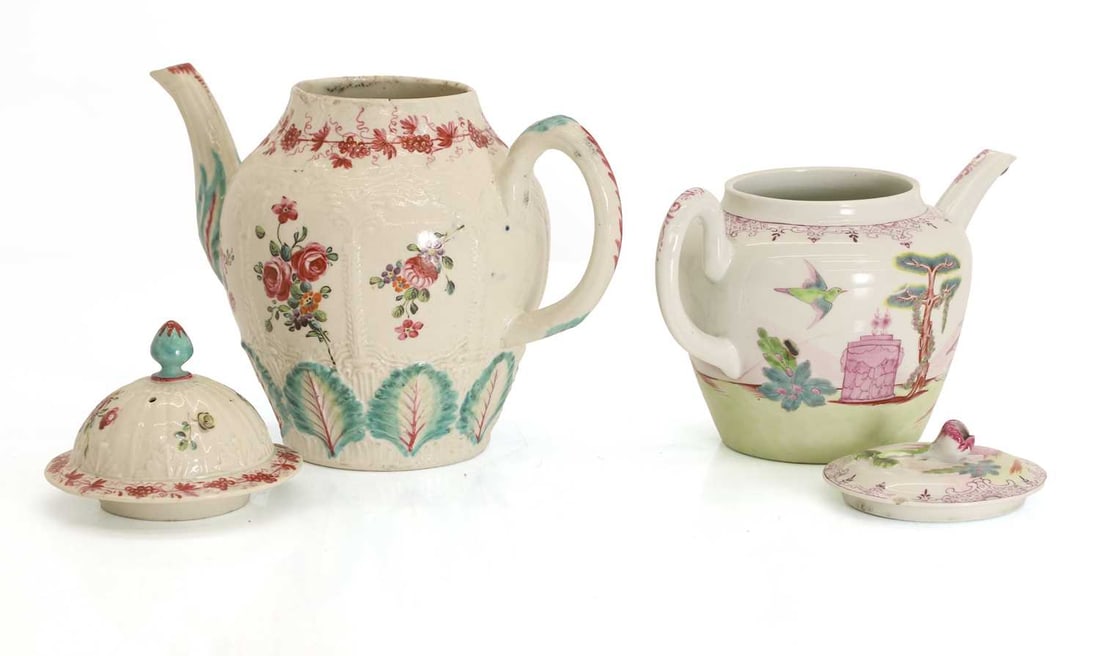 A Seth Pennington, Liverpool 'Palm Tree' teapot and cover circa 1775-1780, - 2
