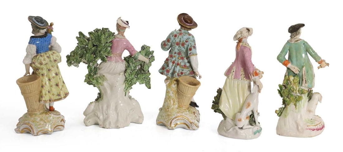 Three Bow porcelain figures, 18th century, - 2