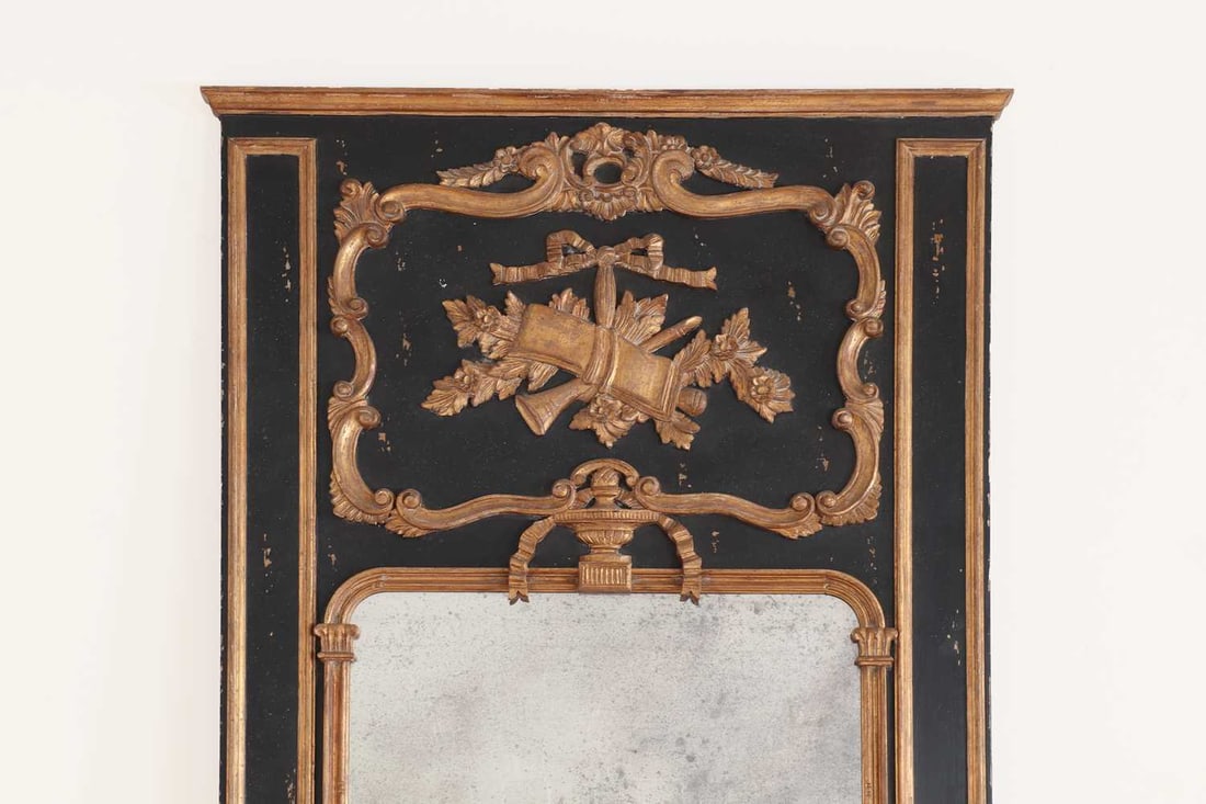 A Louis XV-style painted trumeau mirror, - 3
