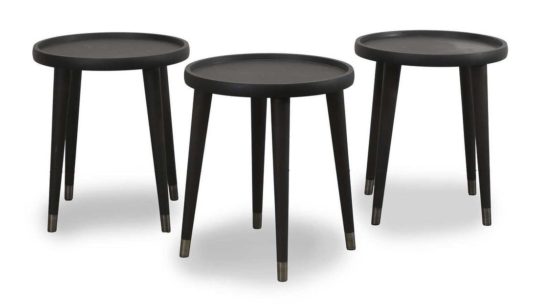 Emanuela Garbin (Italian) and Mario Dell'Orto (1934-2010) for Porada, three 'Bignè' ebonised si (1 of 2)
