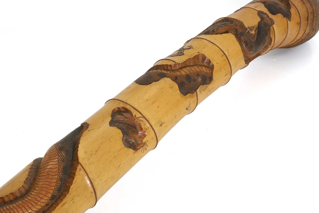 A Chinese bamboo sceptre, early 20th century, - 2