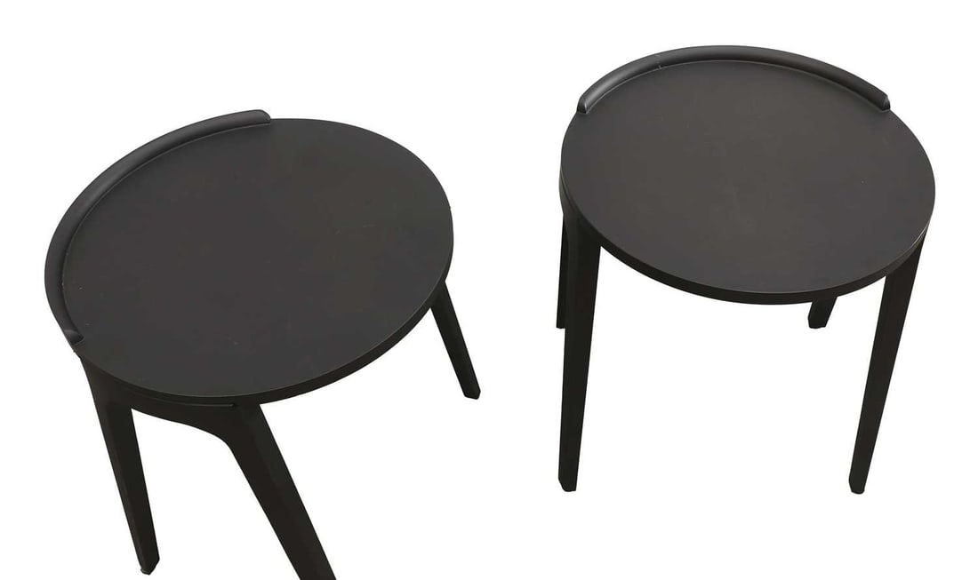 Paolo Salvadè Italian, b.1960) for Porada, a pair of 'Deck' ebonised side tables, - 2