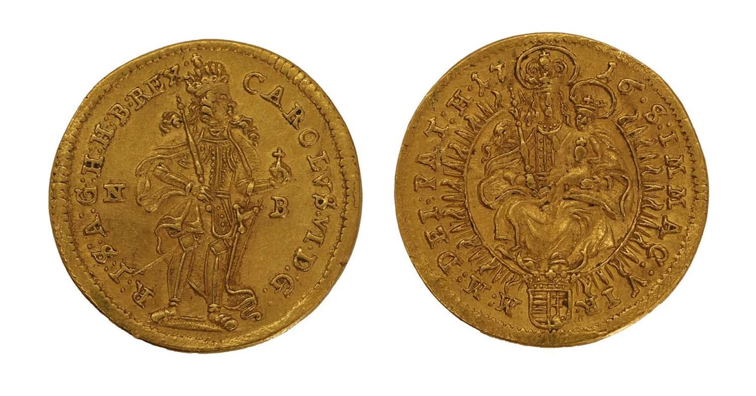 Coin, Charles VI,: Coin, Charles VI, 1 ducat, 1716