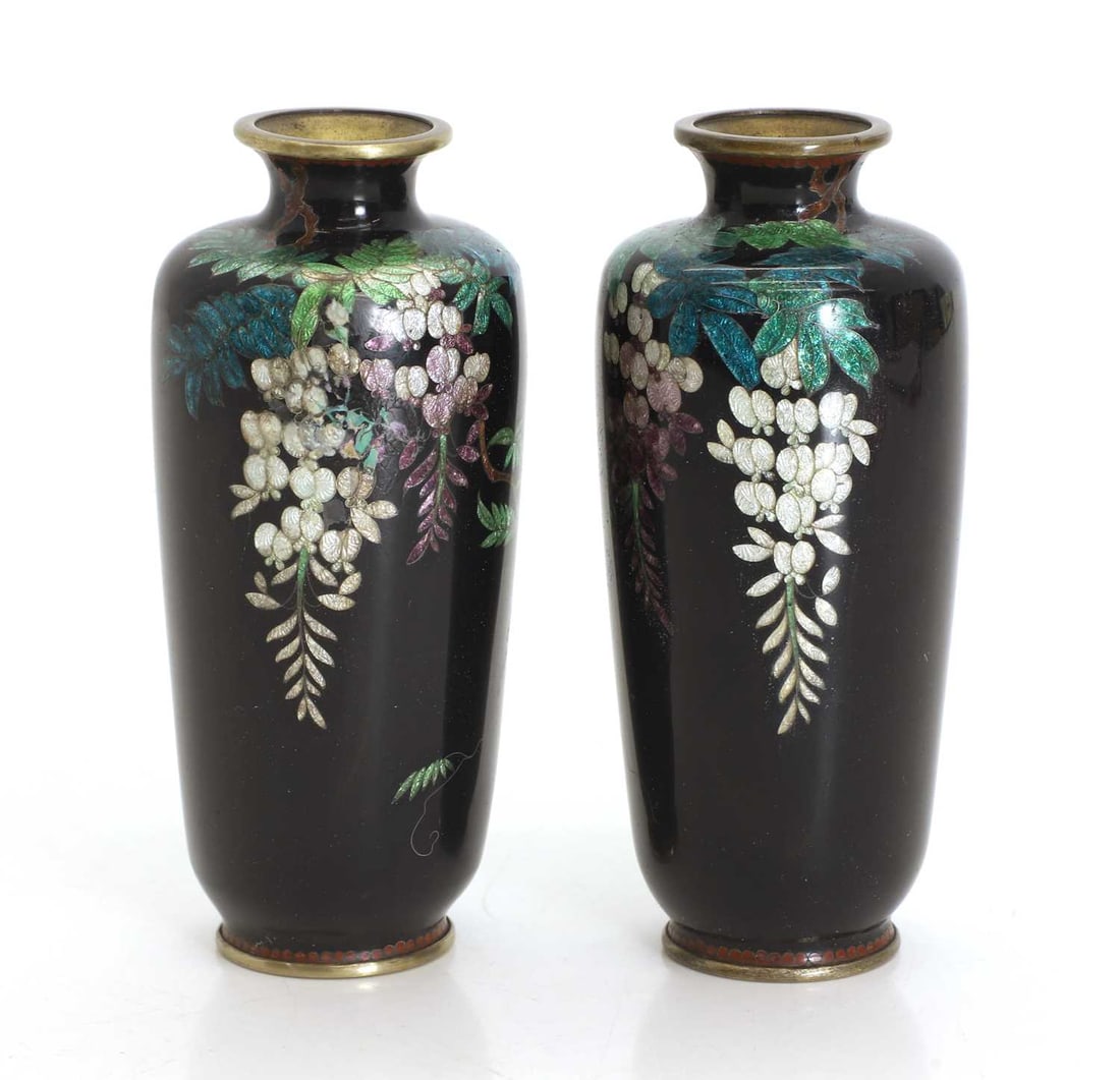 A pair of Japanese cloisonne vases, circa 1900, (1 of 1)