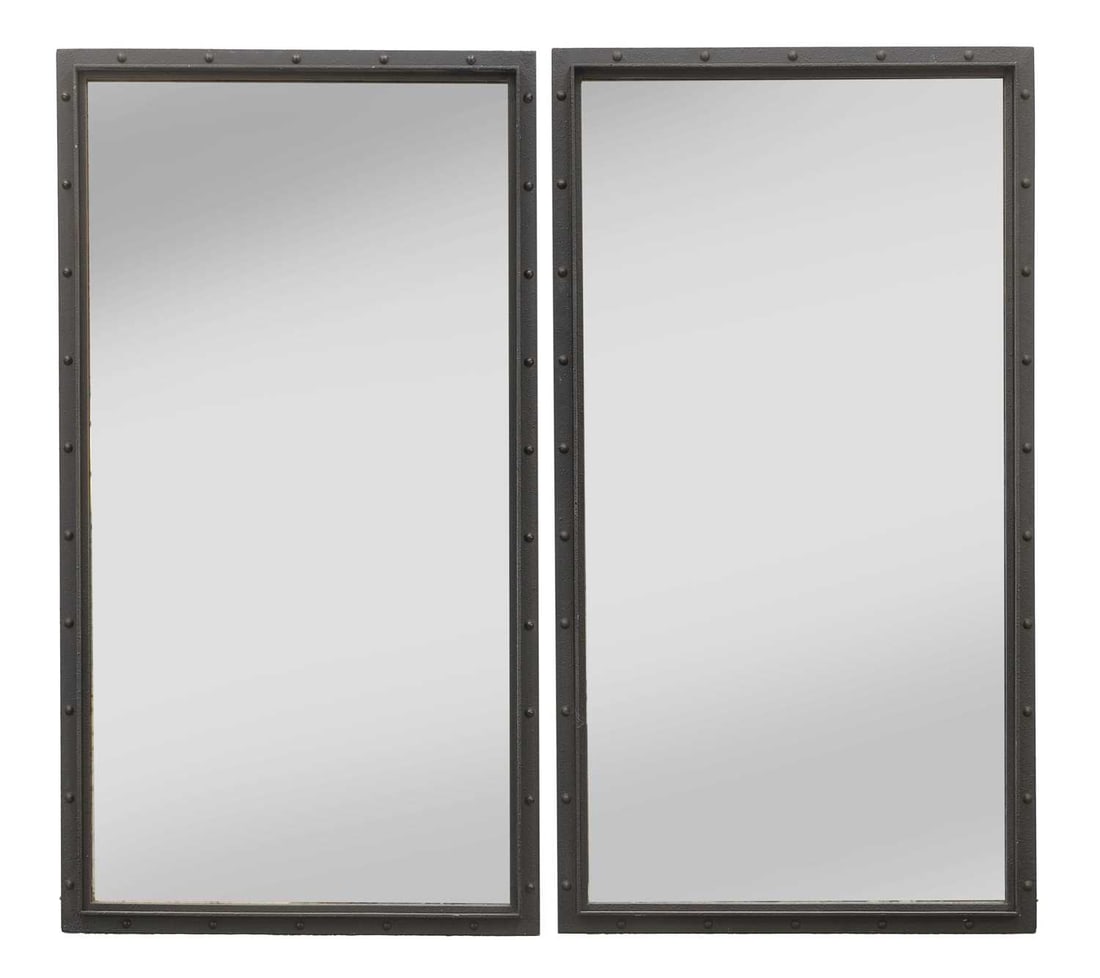 A pair of cast-metal-framed mirrors, of recent manufacture, (1 of 1)