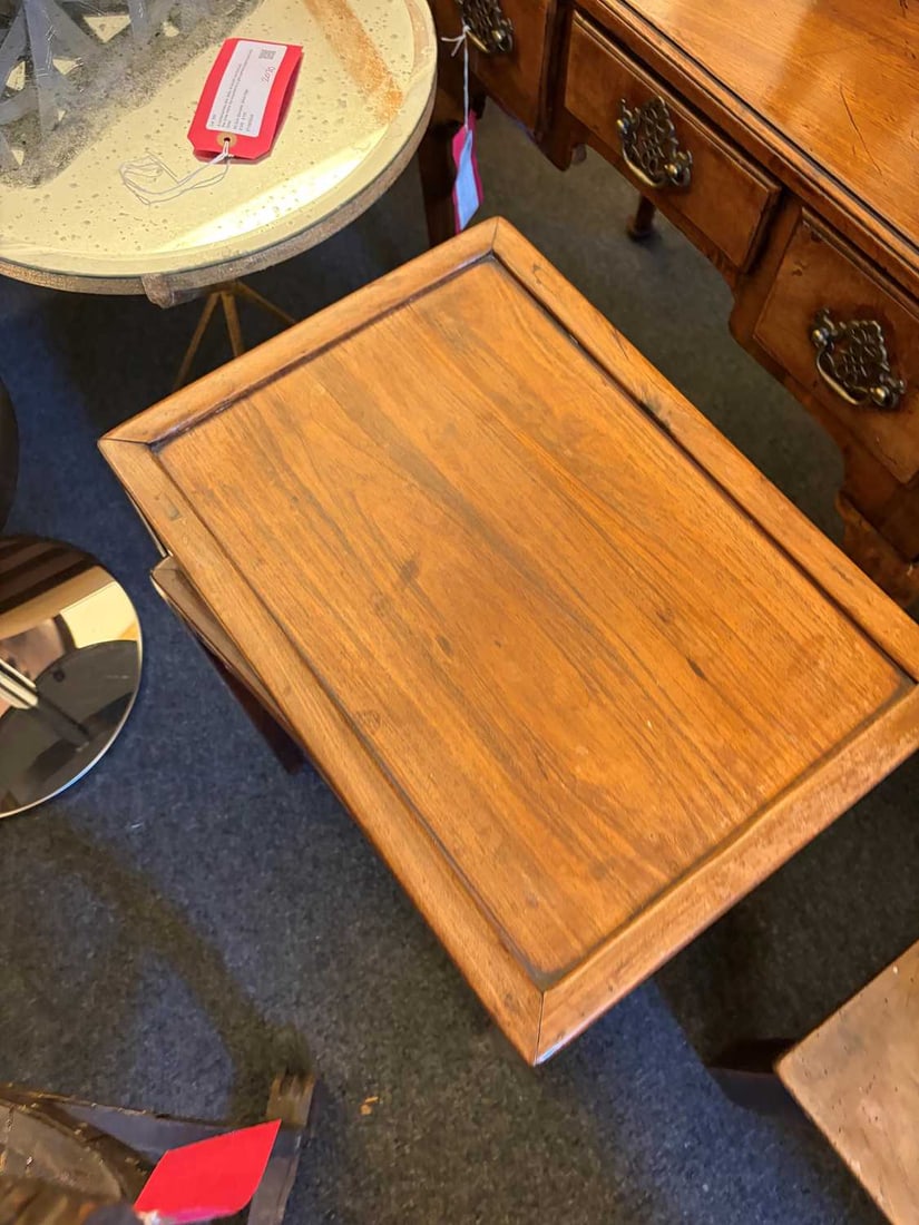 A Chinese wooden nest of tables, - 7