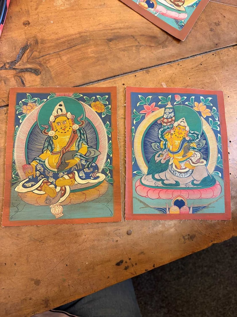 Nine Tibetan thangkas, - 6